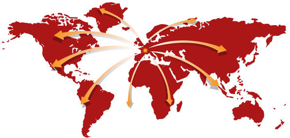 Carte du monde des livraisons de la scierie